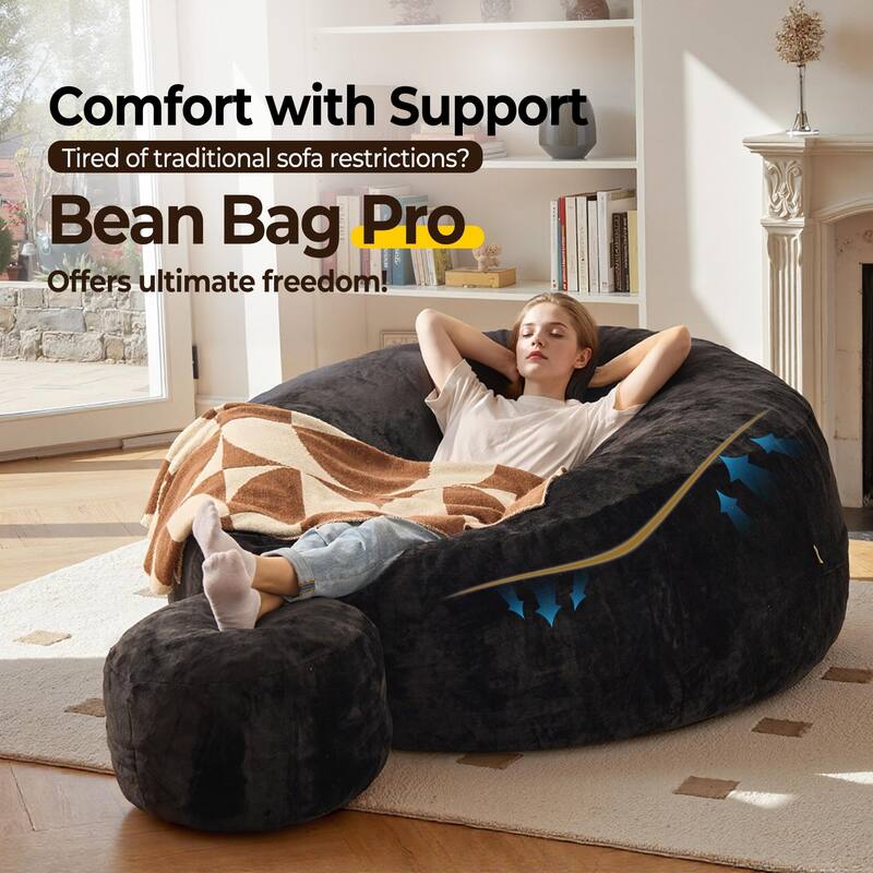 OVIOS Plush Wrapped Lounger Sofa With Ottoman