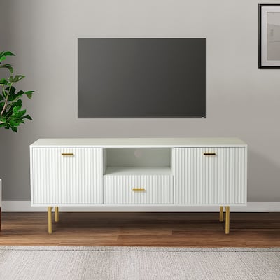 Multifunctional TV Stand for TVs up to 65" with 2 Doors by HULALA HOME