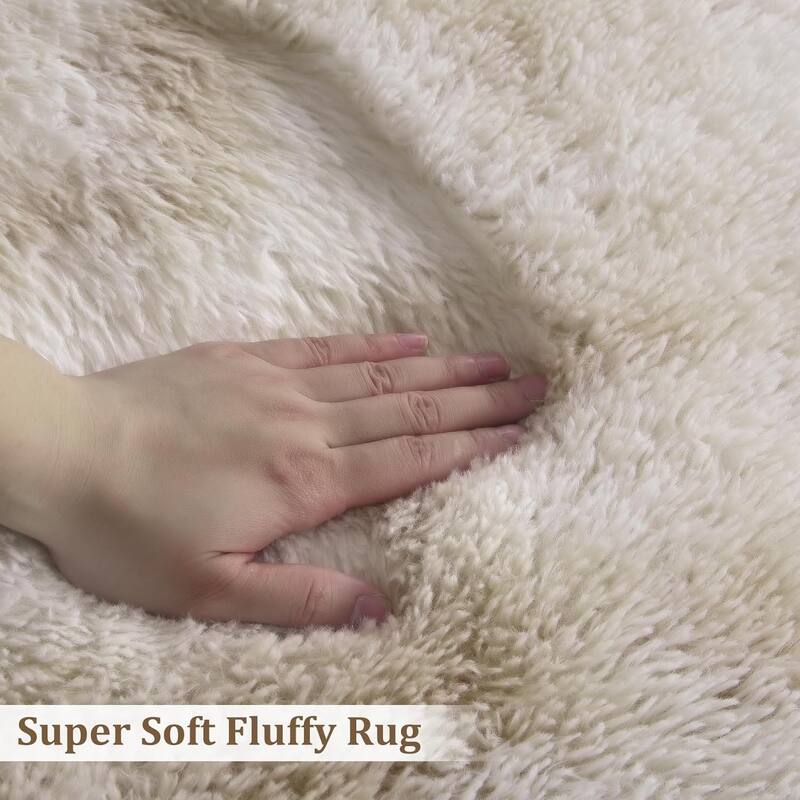 Garvee Shag Fluffy Area Rug Modern Indoor Plush Shaggy Carpet - 8' x 10' - Light Brown