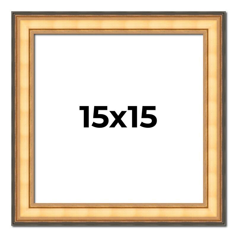 15x15 Frame Gold Plein Aire Solid Wood Picture Frame Width 2 Inches |