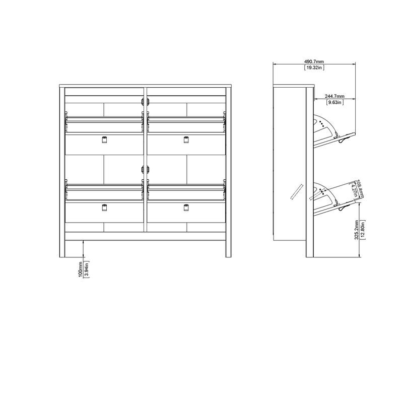 Porch & Den Madrid 4-Drawer Shoe Cabinet