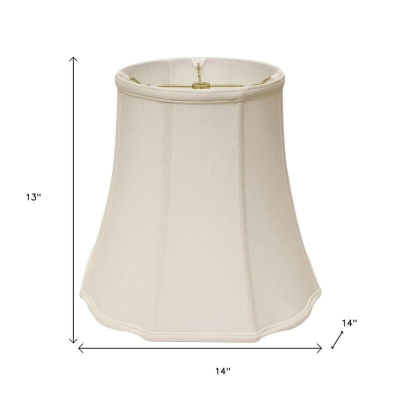 HomeRoots White Monay Shantung Silk Bell Lamp Shade - 14
