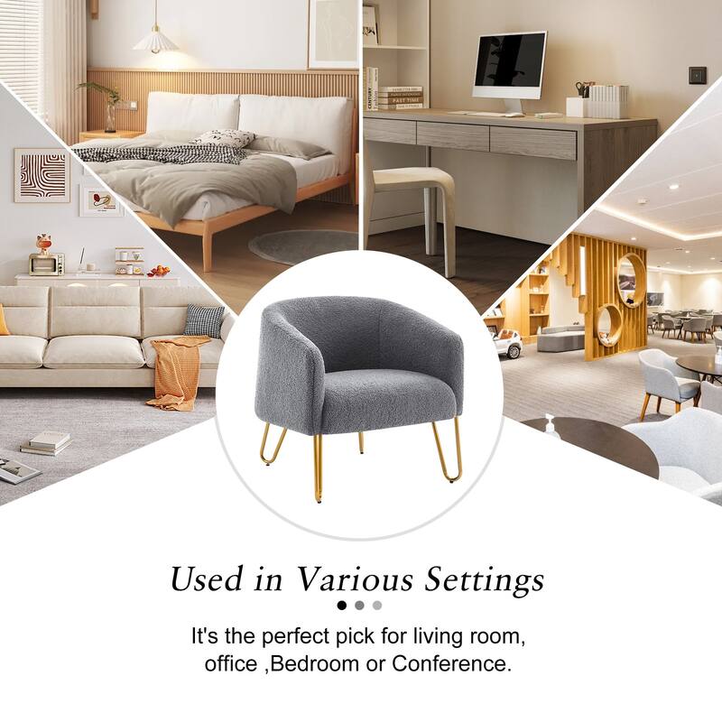Modern Lite Luxury Gold Legged Accent Chair Versatile Pick for Living Room Bedroom​