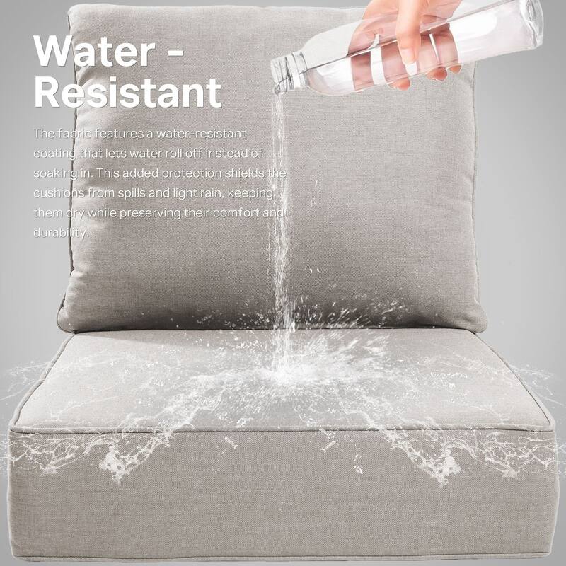 22" W x 24" D x 6" T Outdoor Lounge Chair Replacement Cushion Set Water and Fade Resistant