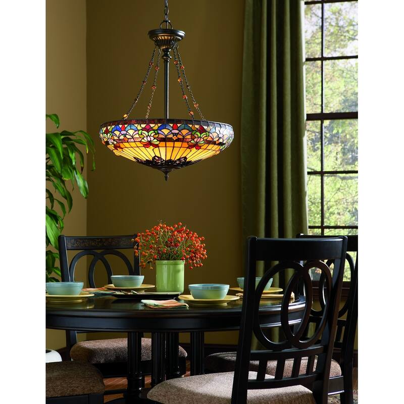 Belle Fleur 4-Light Pendant in Vintage Bronze - Vintage Bronze