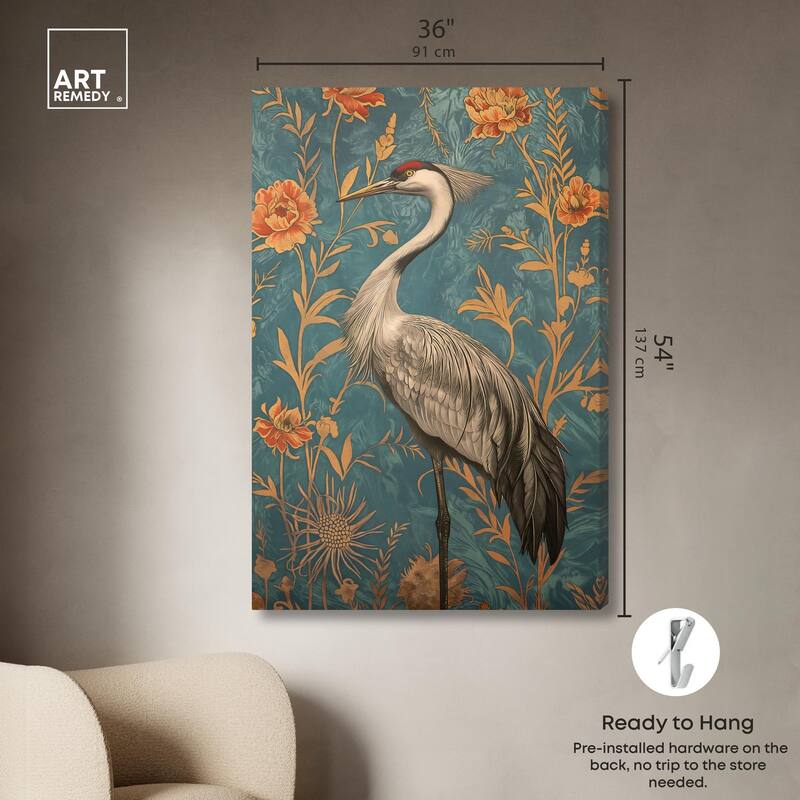 Graceful Grus Gaze Canvas by Art Remedy, Gallery Wrapped