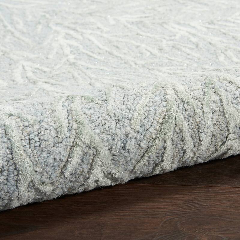 Michael Amini Star Contemporary Textured Botanical Abstract Glam Area Rug