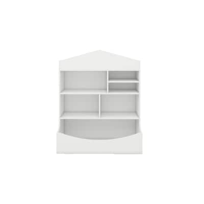 Kids Bookshelf and Toy Storage,Kid's Multi Shelf Cubby for Books and Toys,4 Tier Wooden Open Bookcase
