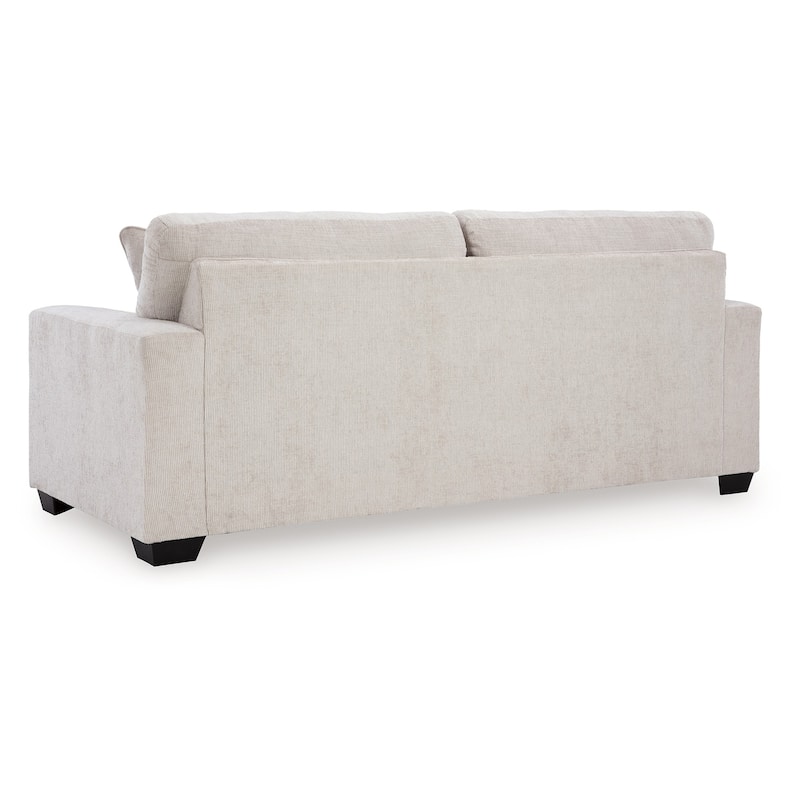Avie Sofa, 2 Accent Pillows, 85 Inch, Soft White Ivory Polyester