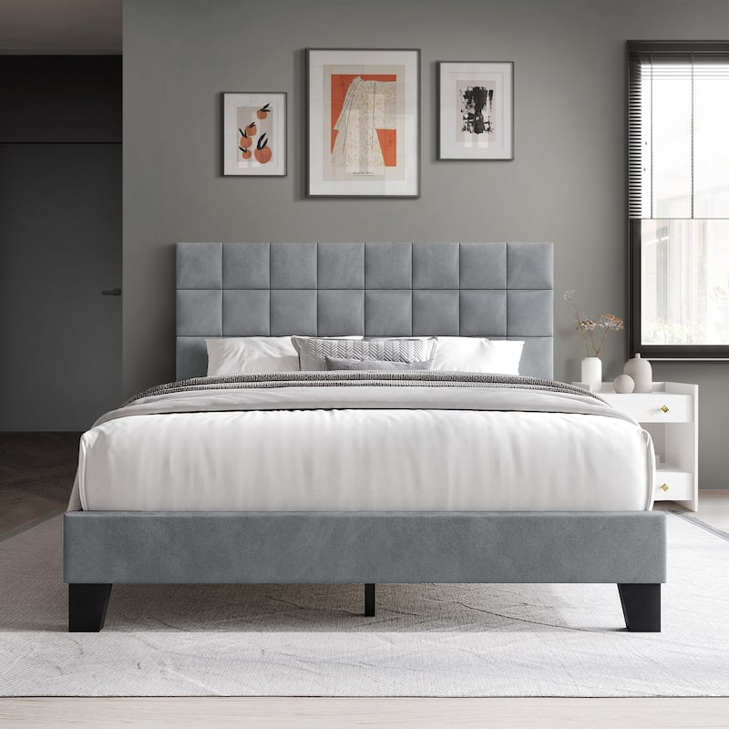 CraftPorch Simply Velvet Platform Bed