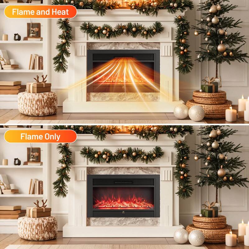 Costway 36" Electric Fireplace Insert 1500W Recessed Fireplace - See Details