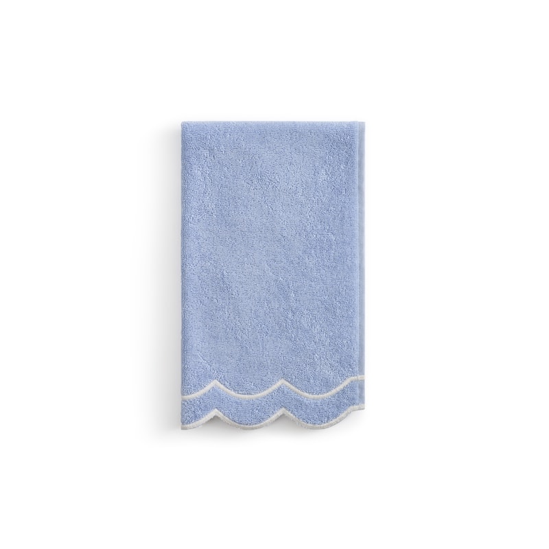 Peri Home Scallop Hand Towel - 16x27 - Blue Ground
