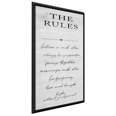 "Family Rules Panel" Print on Floating Canvas