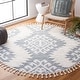 preview thumbnail 70 of 104, SAFAVIEH Moroccan Tassel Shag Iulieana Boho Tribal 2-inch Thick Rug 6' Round - Teal/Ivory