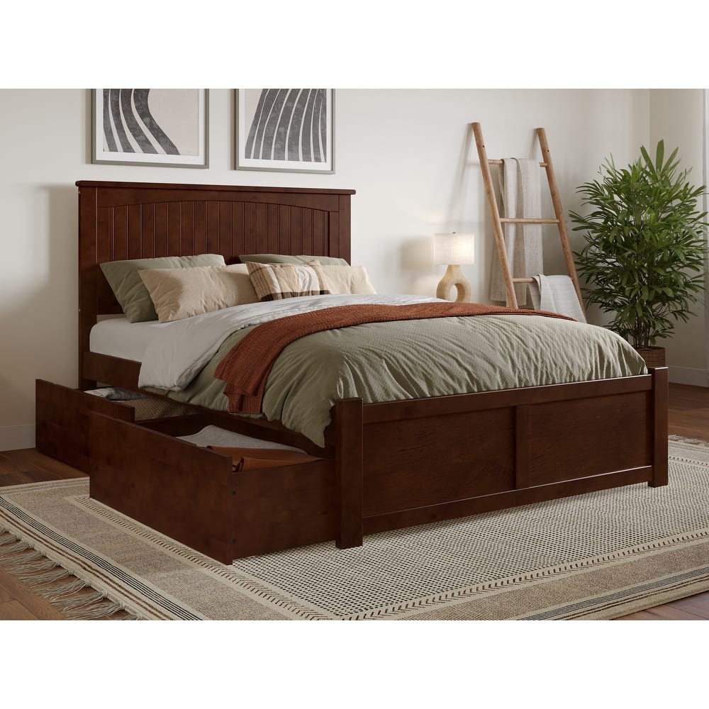 Nantucket Platform Bed with Footboard and Storage Drawers