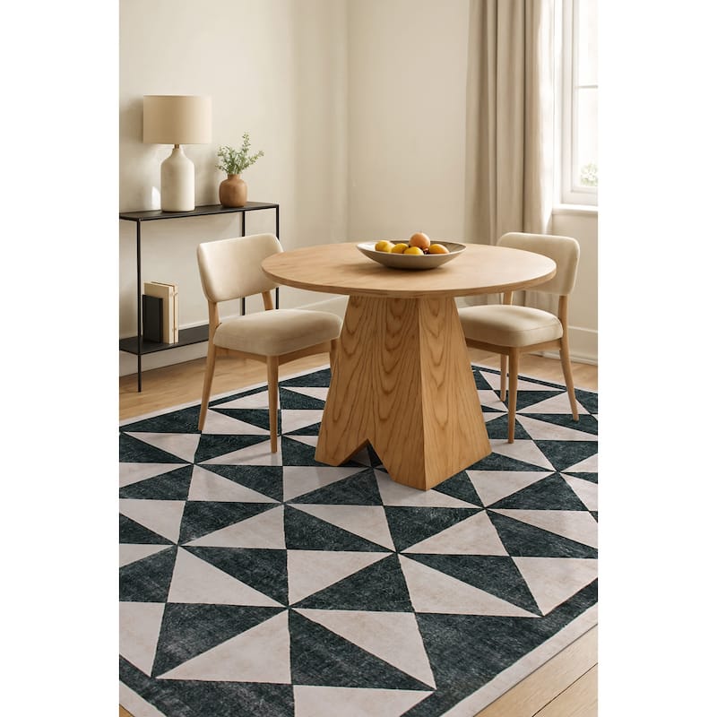 World Rug Gallery Geometric Diamond Washable Non-Slip Area Rug
