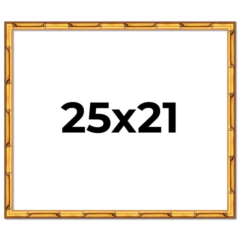 25x21 Frame Gold Bamboo Picture Frame Modern Photo Frame Includes UV Acrylic Shatter Guard Front Acid Free Foam Backing Board