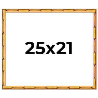 25x21 Frame Gold Bamboo Picture Frame Modern Photo Frame Includes UV Acrylic Shatter Guard Front Acid Free Foam Backing Board