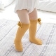 preview thumbnail 4 of 4, CozyWay Knee High Bow Socks, Red Navy Blue Mustard, 3 pair - Multi-Color