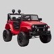 preview thumbnail 1 of 0, 12V Battery-Powered Ride On Truck for Kids, Parent Remote Control, LED Lights, Horn, Spring Suspension & Adjustable Speed Red