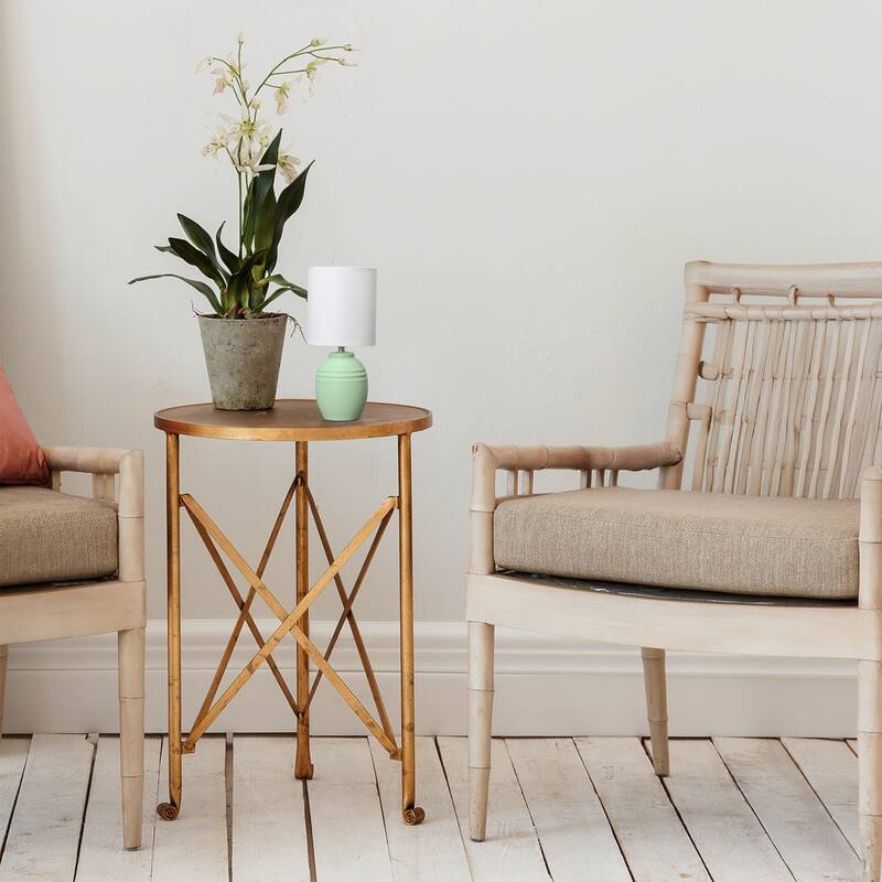 Mini Classic Jar Ceramic Table Lamp with White Drum Shade - 19.5" - Sage Green