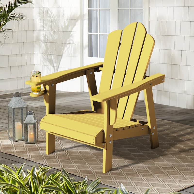Outdoor HDPE Adirondack Chairs Outdoor Chair Plastic Lawn Chairs for Outdoor Use - Yellow