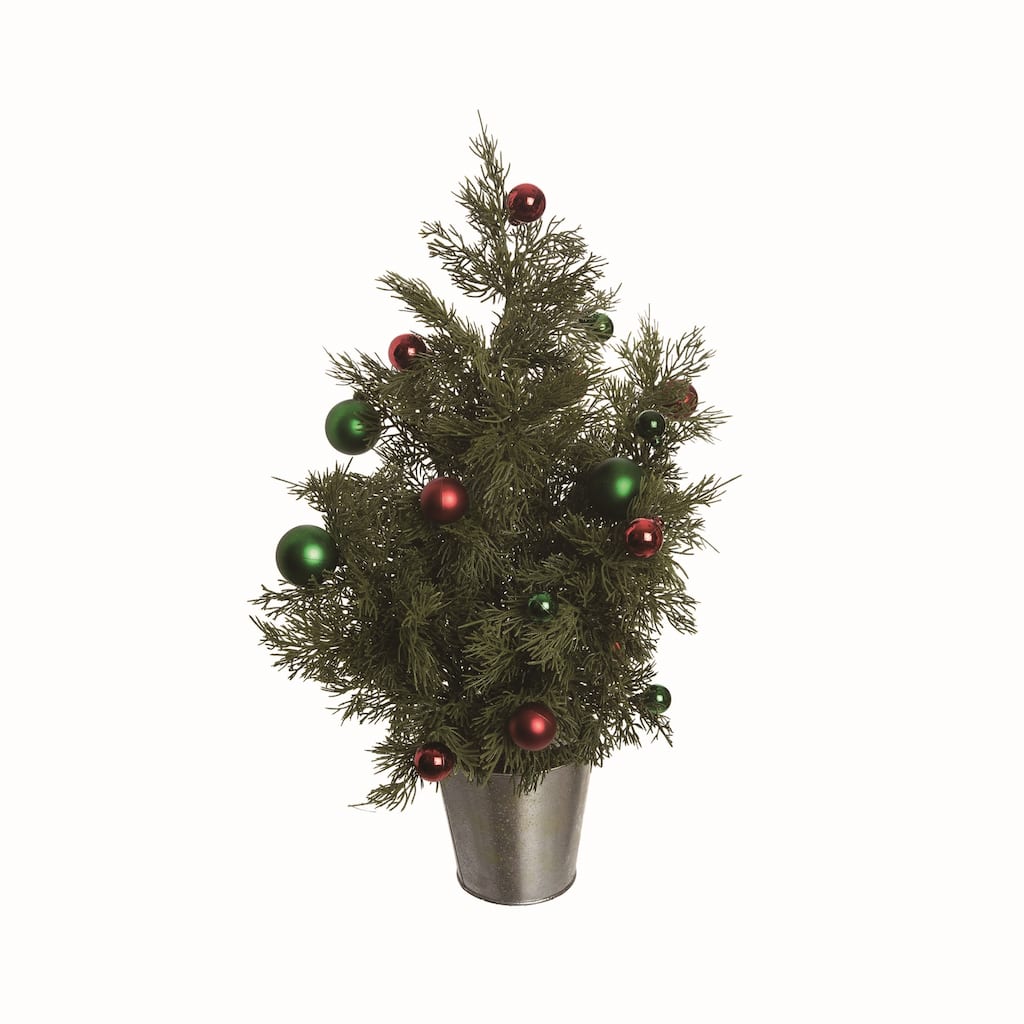 Transpac Artificial 20 in. Multicolor Christmas Holly Jolly Ornament Tree