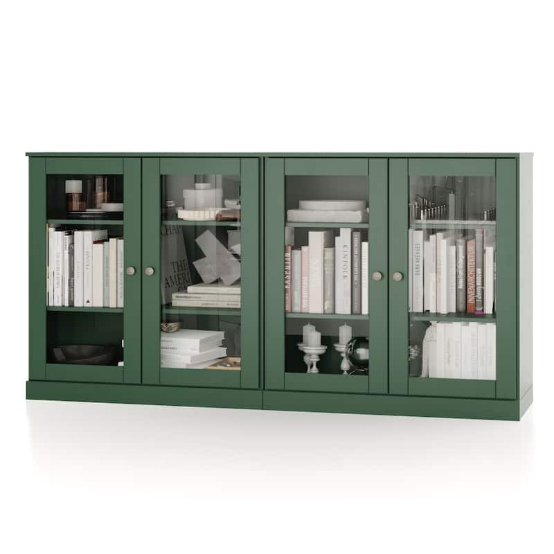 100% Solid Wood Sideboard with Glass or Solid Wood Doors by Palace Imports - 64" x 35.75"