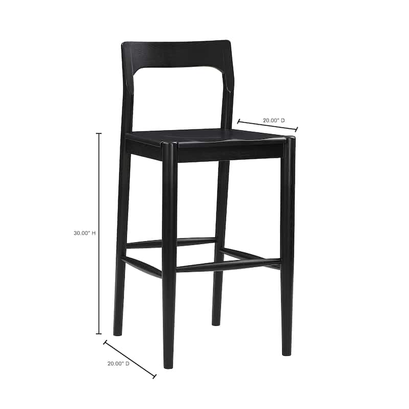 Aurelle Home Owletta Modern Solid Wood Barstool - 19.5"W x 42"H x 20"D