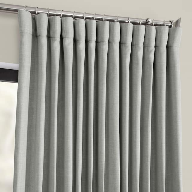 Exclusive Fabrics Faux Linen Extra Wide Room Darkening Curtain Panel