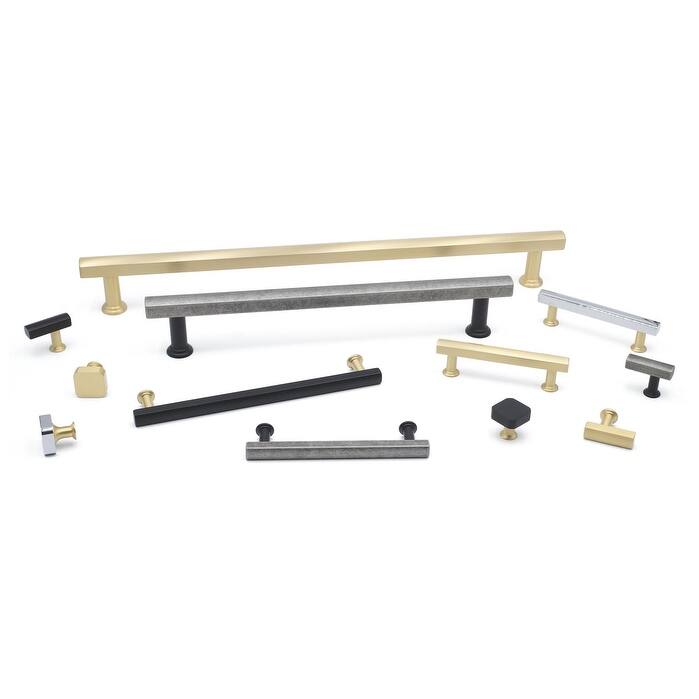 Hapny Home M30 Mod 1-3/4" Long Solid Metal Luxe Modern Offset T Bar