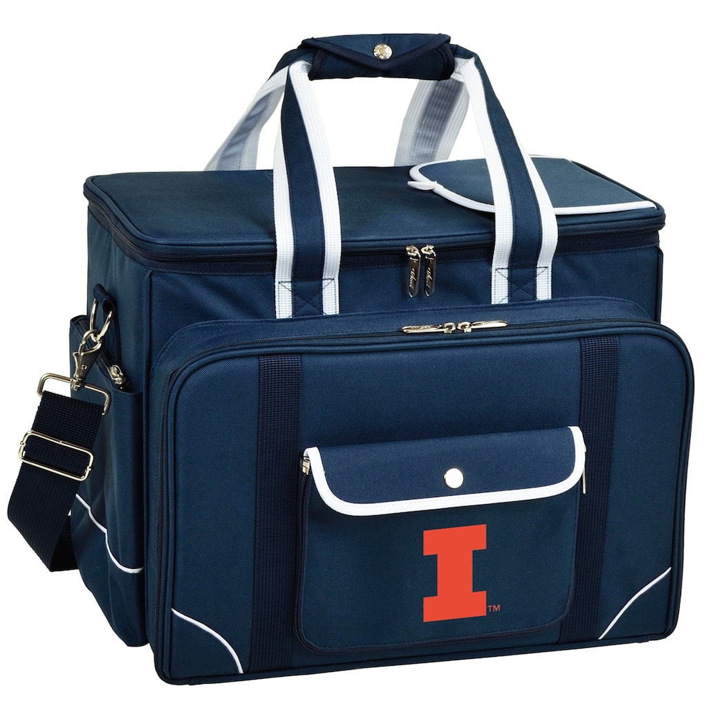 NCAA Illinois Fighting Illini Insulated Picnic Cooler with Service for Four