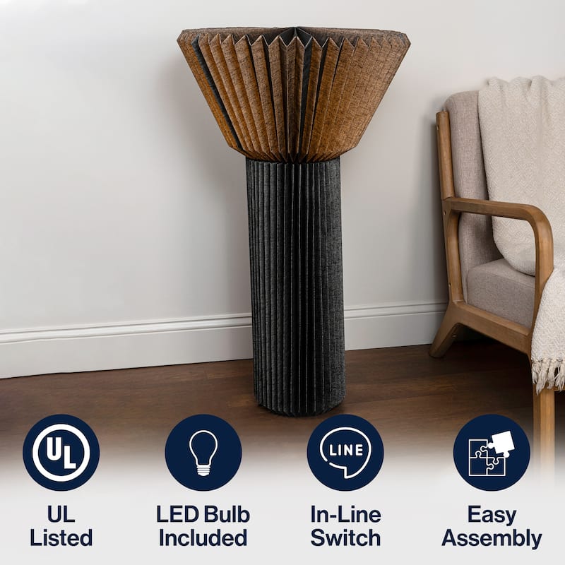 Archer 37" Modern Pleated Shade Floor Lamp