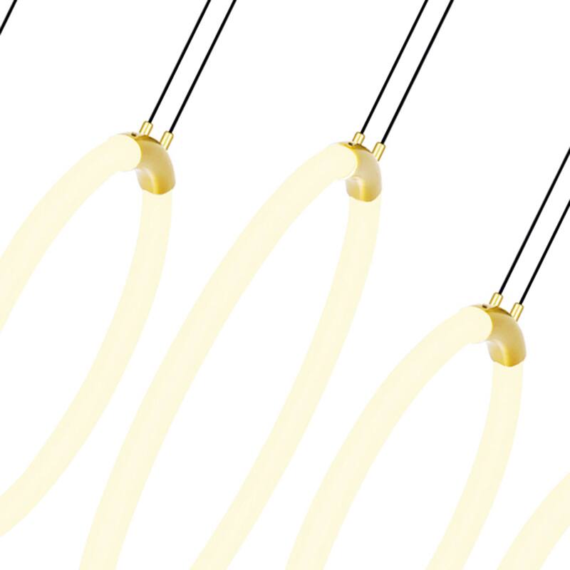 Hoops 5 Light LED Chandelier With Satin Gold Finish - Satin Gold