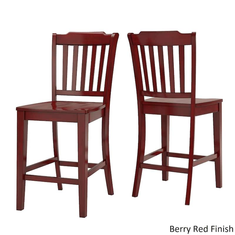 Elena Berry Red Extendable Counter Height Dining Set - Slat Back by iNSPIRE Q Classic