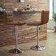 Bar Stools Adjustable Armless Swivel PU Leather Barstools Set of 2