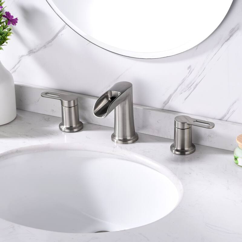 Luxier VividFall 8 in. Widespread 2-Handle Bathroom Faucet with Drain