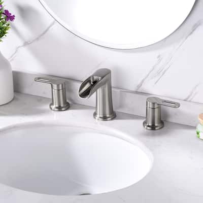 Luxier VividFall 8 in. Widespread 2-Handle Bathroom Faucet with Drain