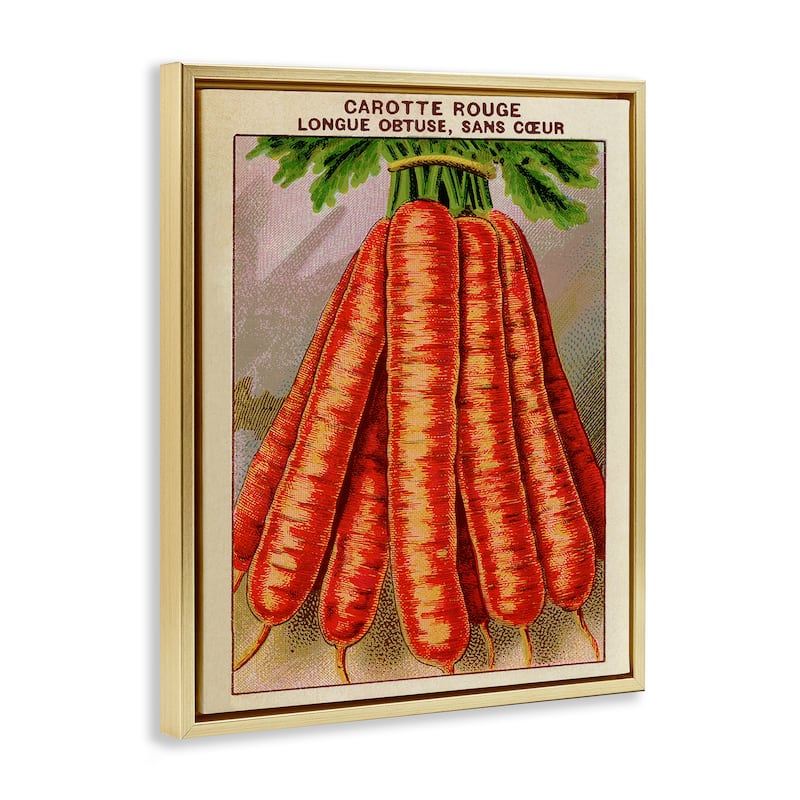 Stupell Country Vintage Carrots Framed Floater Canvas Wall Art Design By Lil' Rue