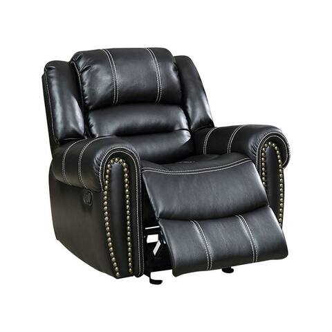 Frederick Transitional Glider Recliner Single Chair, Black Finish
