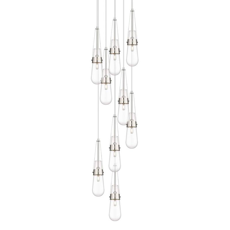 Innovations Lighting 119-452-1P-21-19 Milan Pendant Milan 9 Light 19" - Polished Nickel / Clear