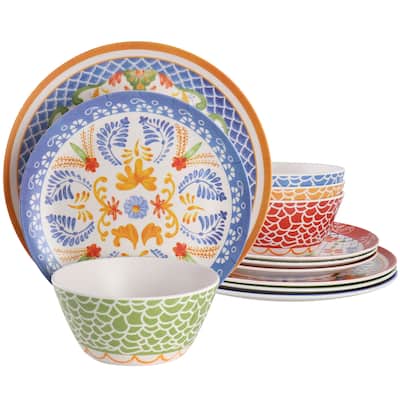Laurie Gates California Designs Tierra 12Pc Bamboo Fiber Dinnerware