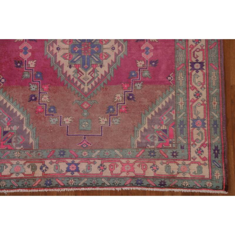 Tabriz Persian Vintage Runner Rug Handmade Wool Carpet - 4'5" x 10'9"