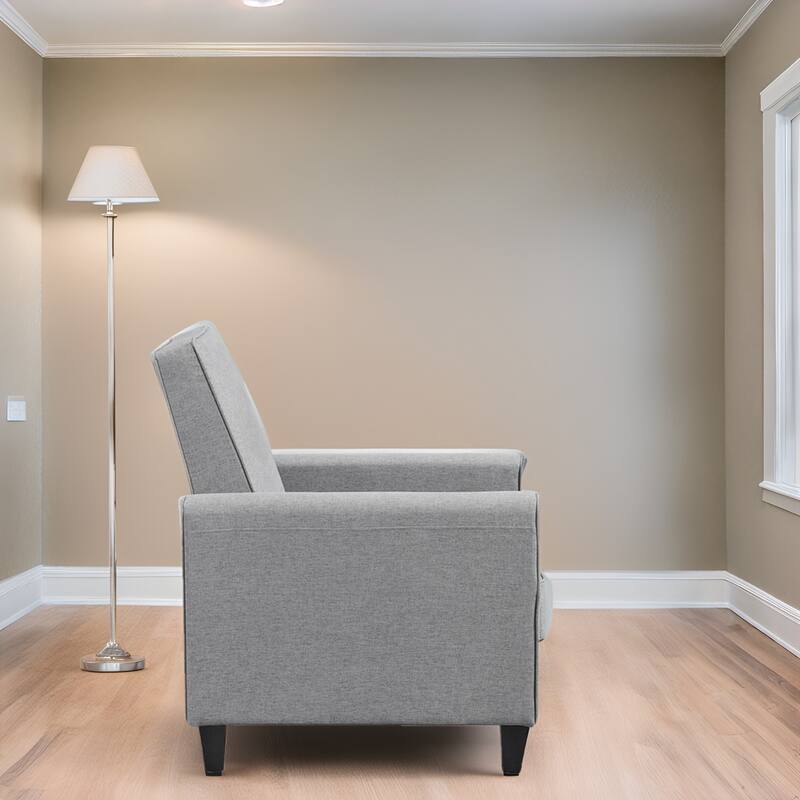 Pushback Recliner Chair – Compact Home Theater Seating with Armrests & Adjustable Footrest, Perfect for Small Spaces