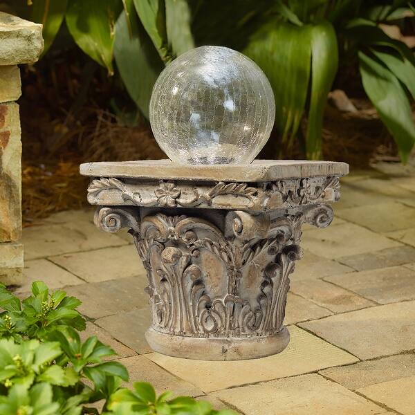 Shop Black Friday Deals On Traditional Resin Decorative Pedestal With Scrolled Design Weathered Brown Overstock 18131300