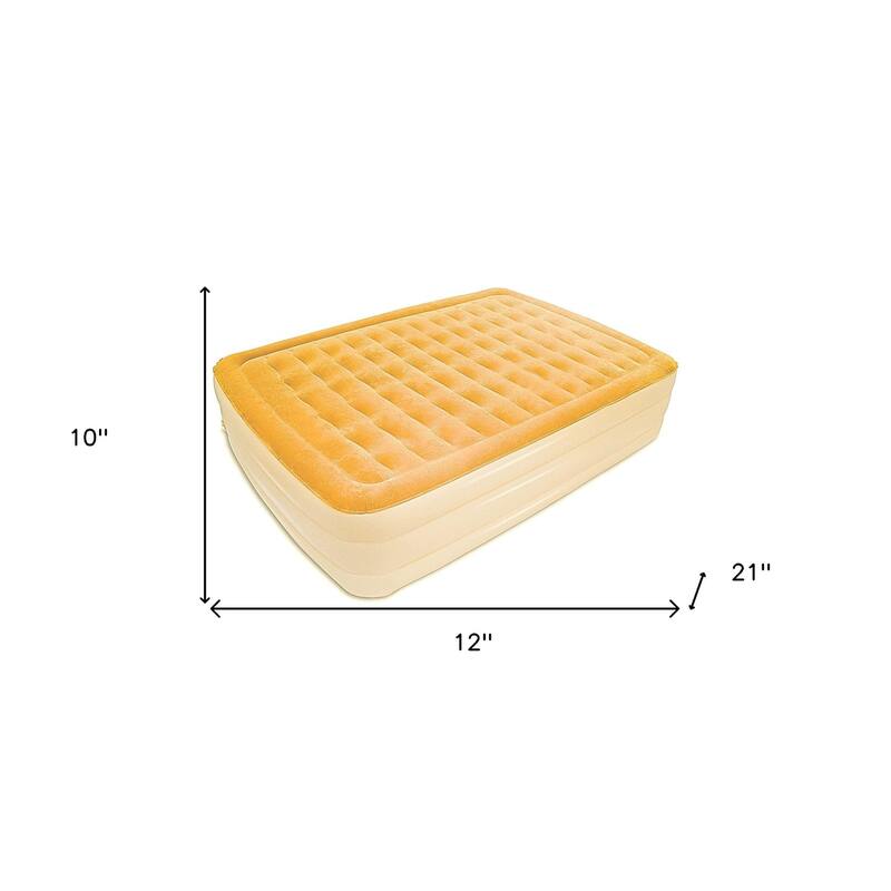 HomeRoots Dreamy Golden Inflatable Queen Size Air Mattress