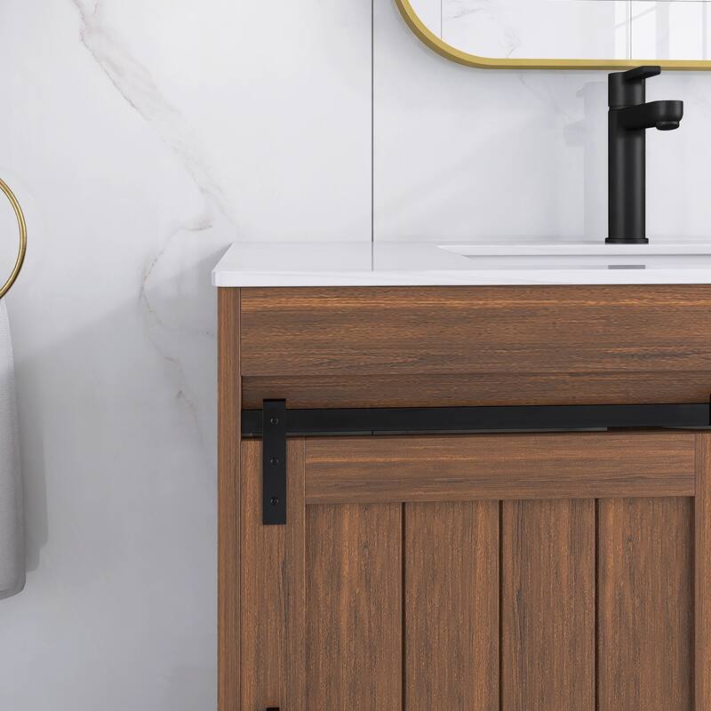 36" Freestanding Bathroom Vanity with Ceramic Sink - 35.83'' x 18.9'' x 33.46''