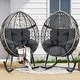 preview thumbnail 1 of 35, Moasis Cushioned Egg Chair with Rocker, PE Wicker