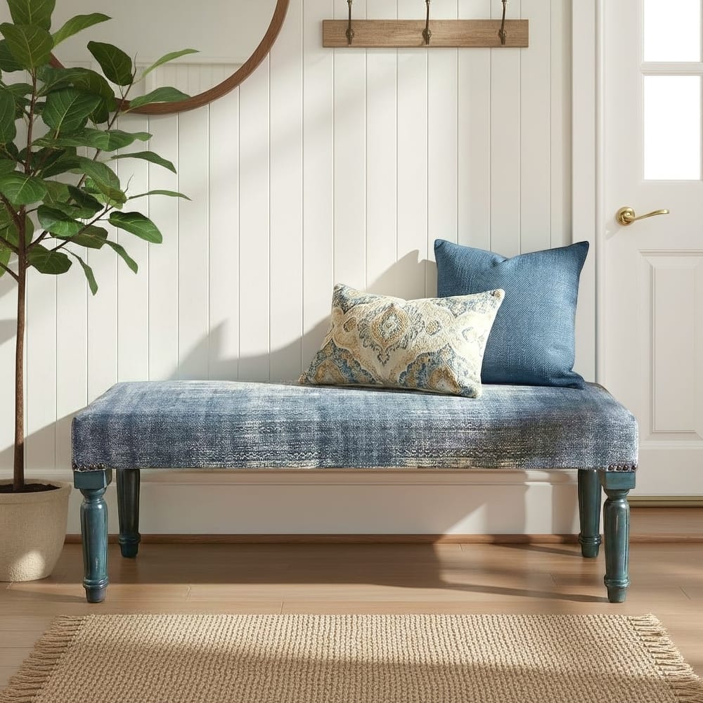 Presidio 47" Upholstered Entryway Bench by Sevita - 47" L x 16" W x 18" H