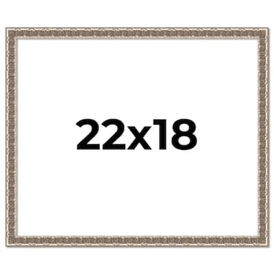 22x18 Frame Silver Versailles Ornate Solid Wood Picture Frame | 1 Inch
